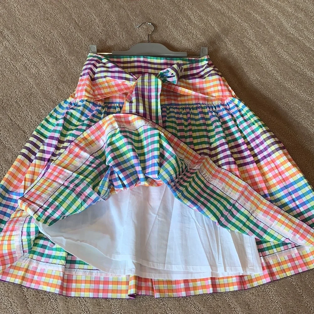 J Crew Tie Front Rainbow Skirt‎